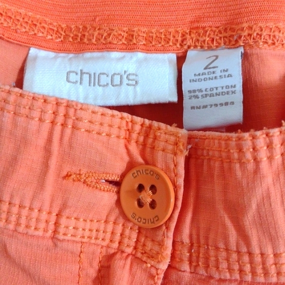 Chico's Vintage Orange Cotton High Waisted Pants Size 2 or US Size L -12 - Picture 10 of 15